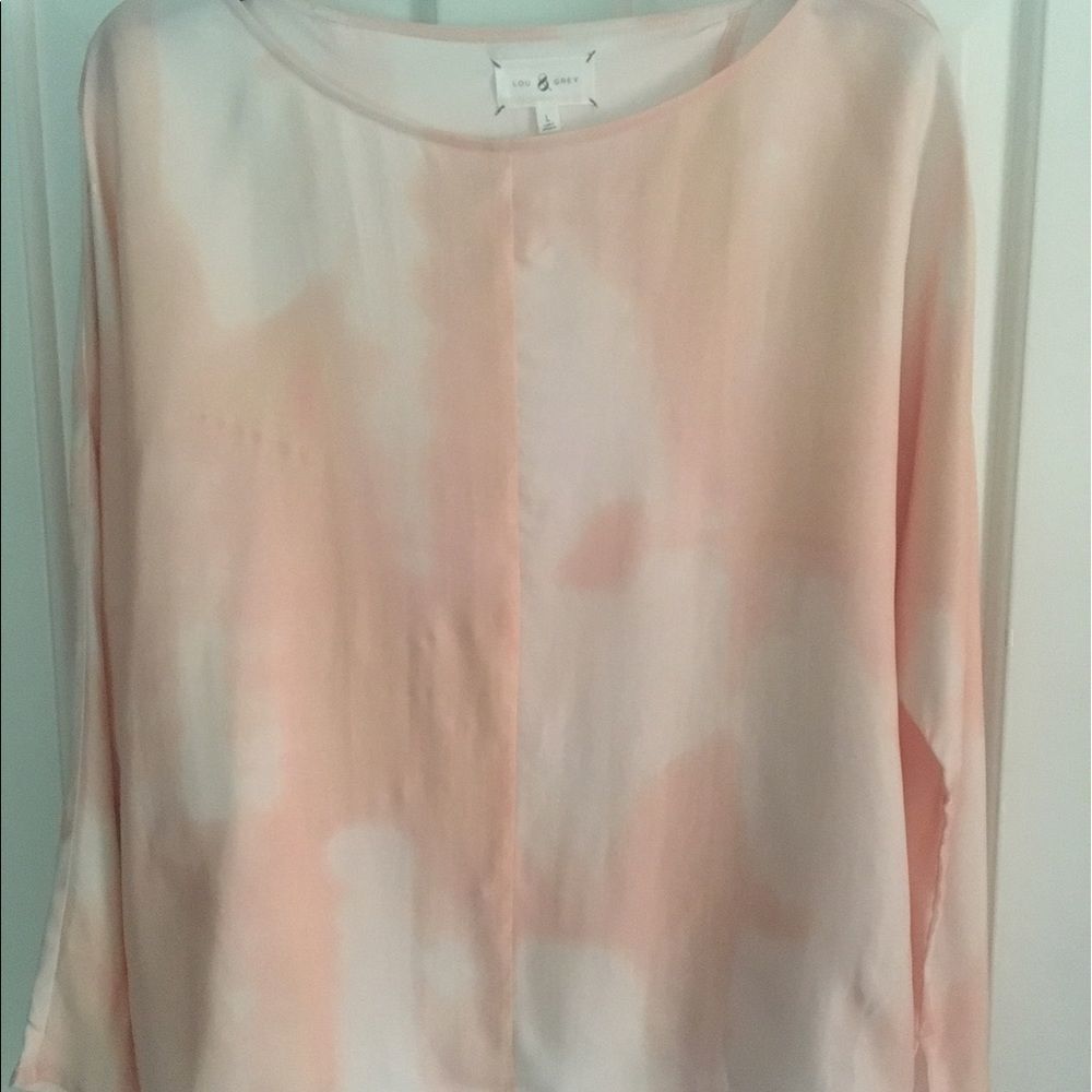 Lou & Grey Peach Tie-Dye Blouse